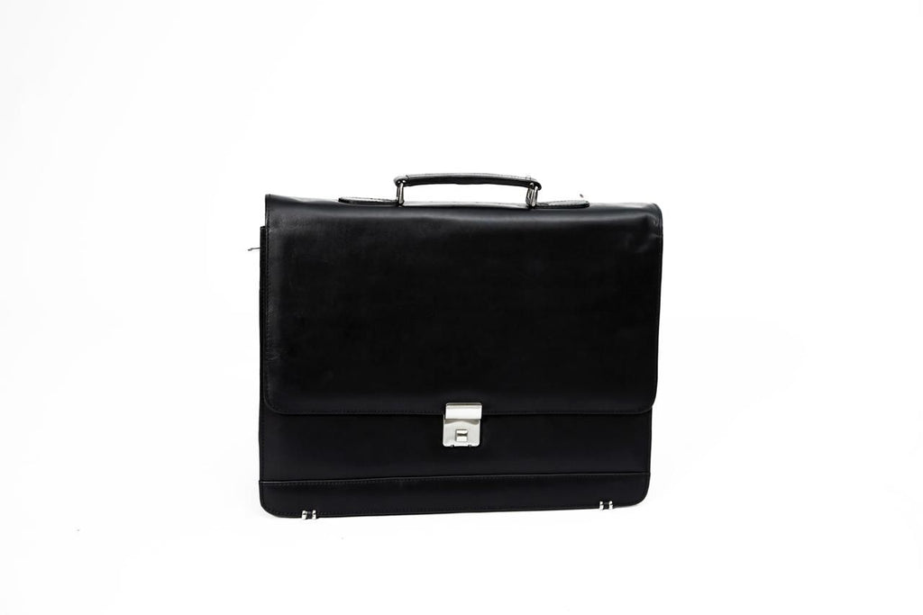 Handcrafted Leather Office Briefcase – Black