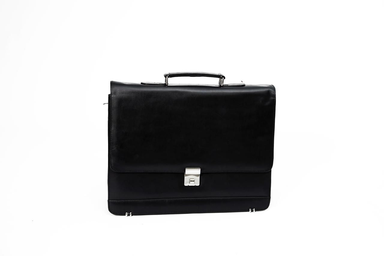 Handcrafted Leather Office Briefcase – Black