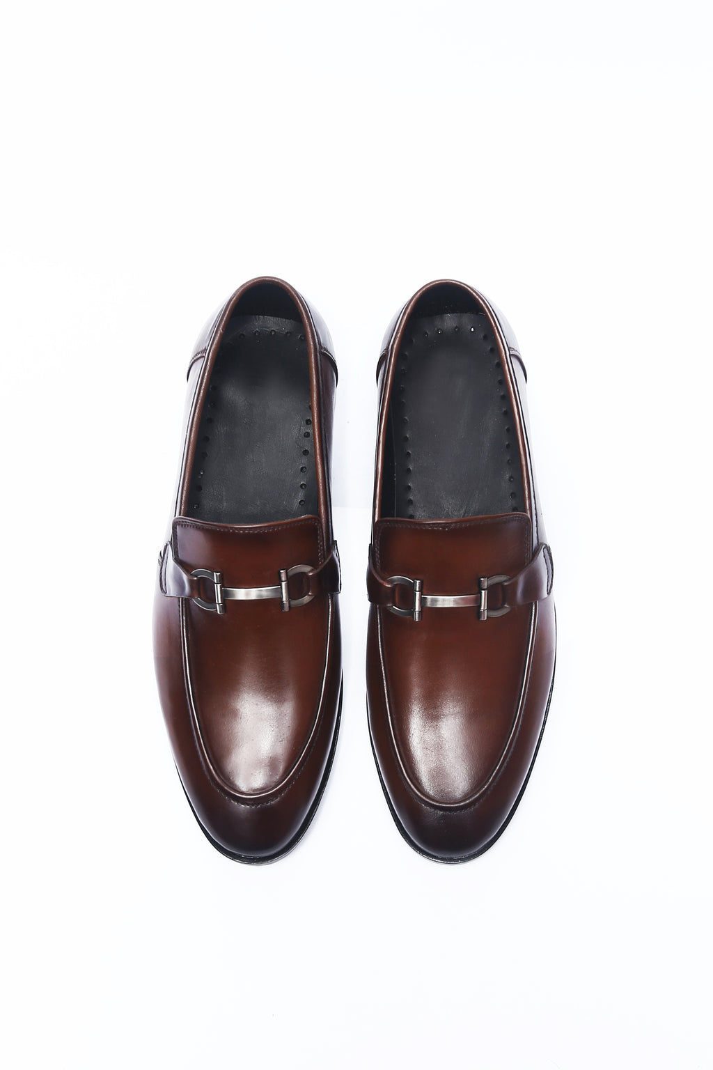 Handcrafted Cognac Leather Horsebit Loafer - Dark Brown