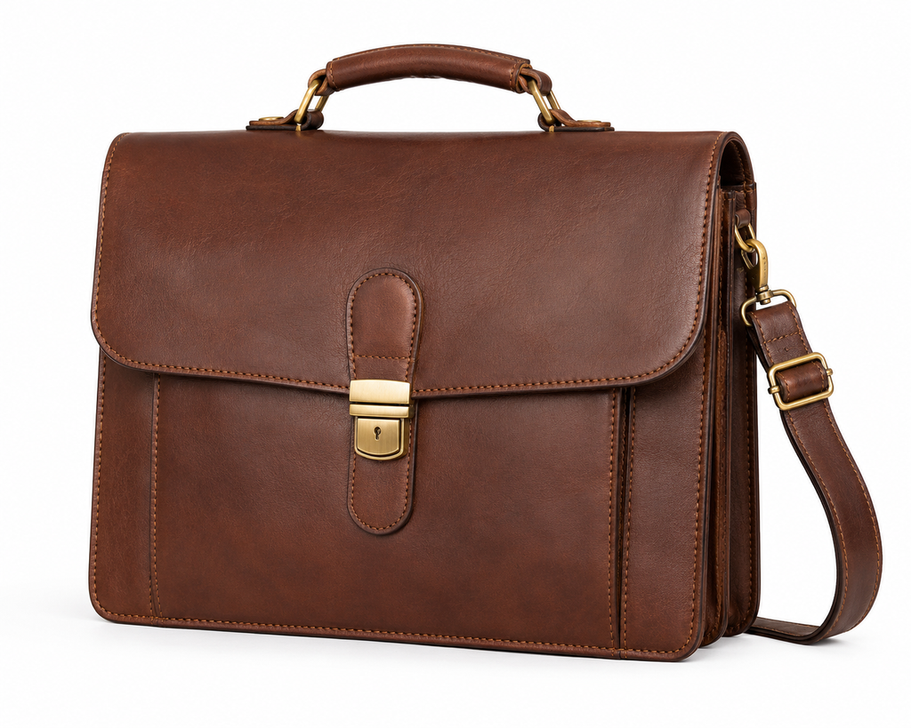 Heritage Leather Briefcase - Brown