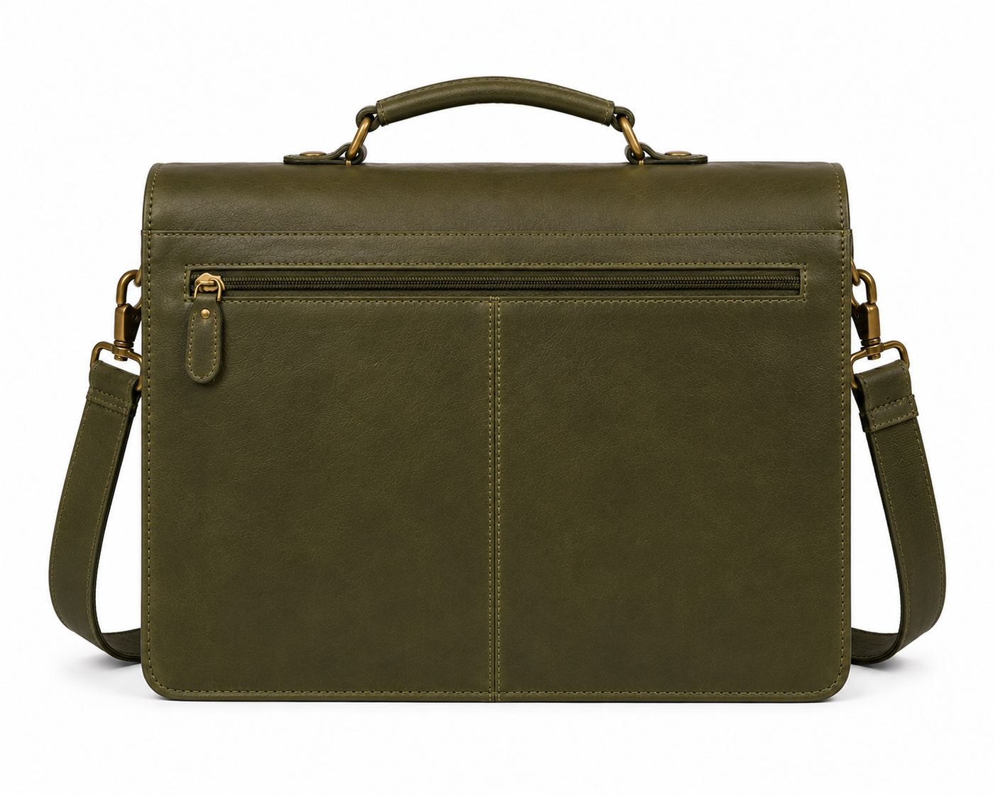 Olive Green Leather Satchel