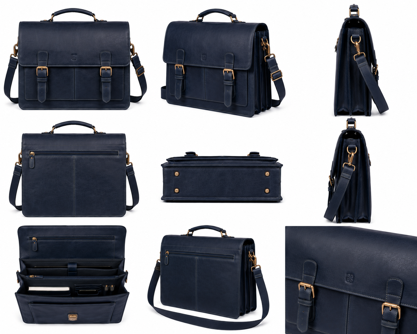 Midnight Navy Leather Satchel