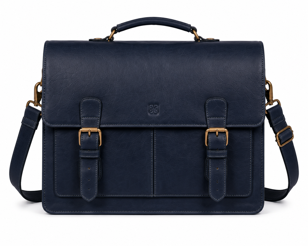 Midnight Navy Leather Satchel