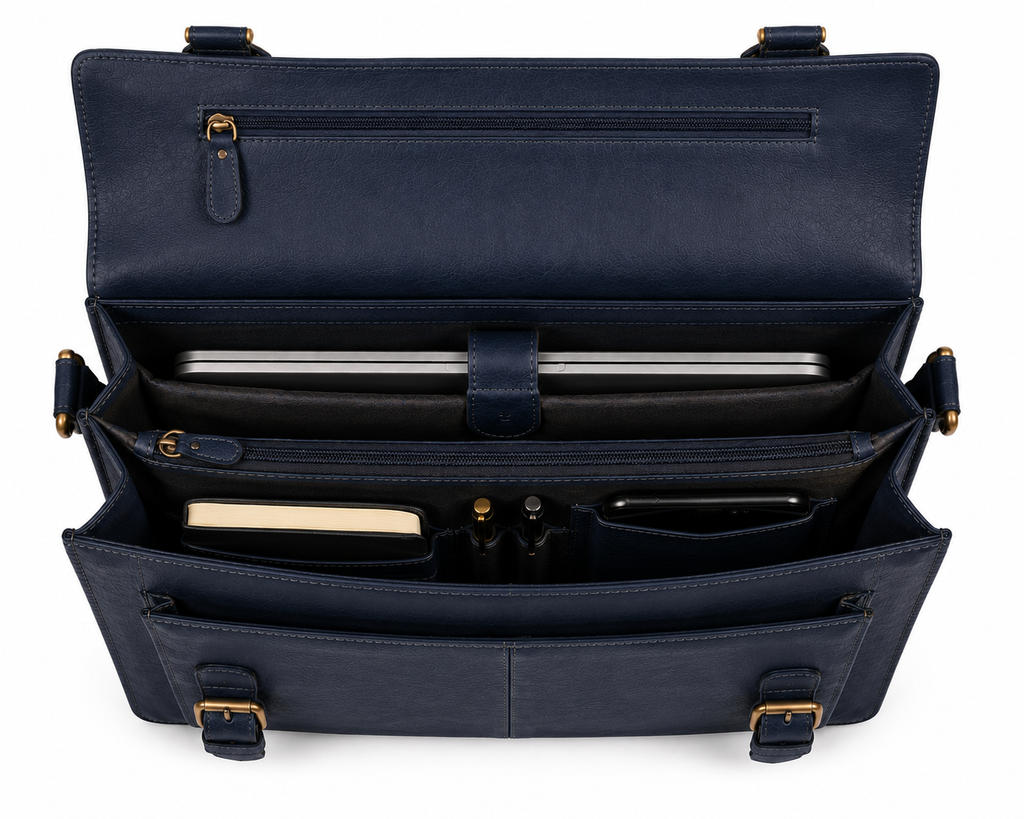 Midnight Navy Leather Satchel