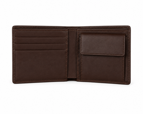 Brown Leather Bifold Wallet