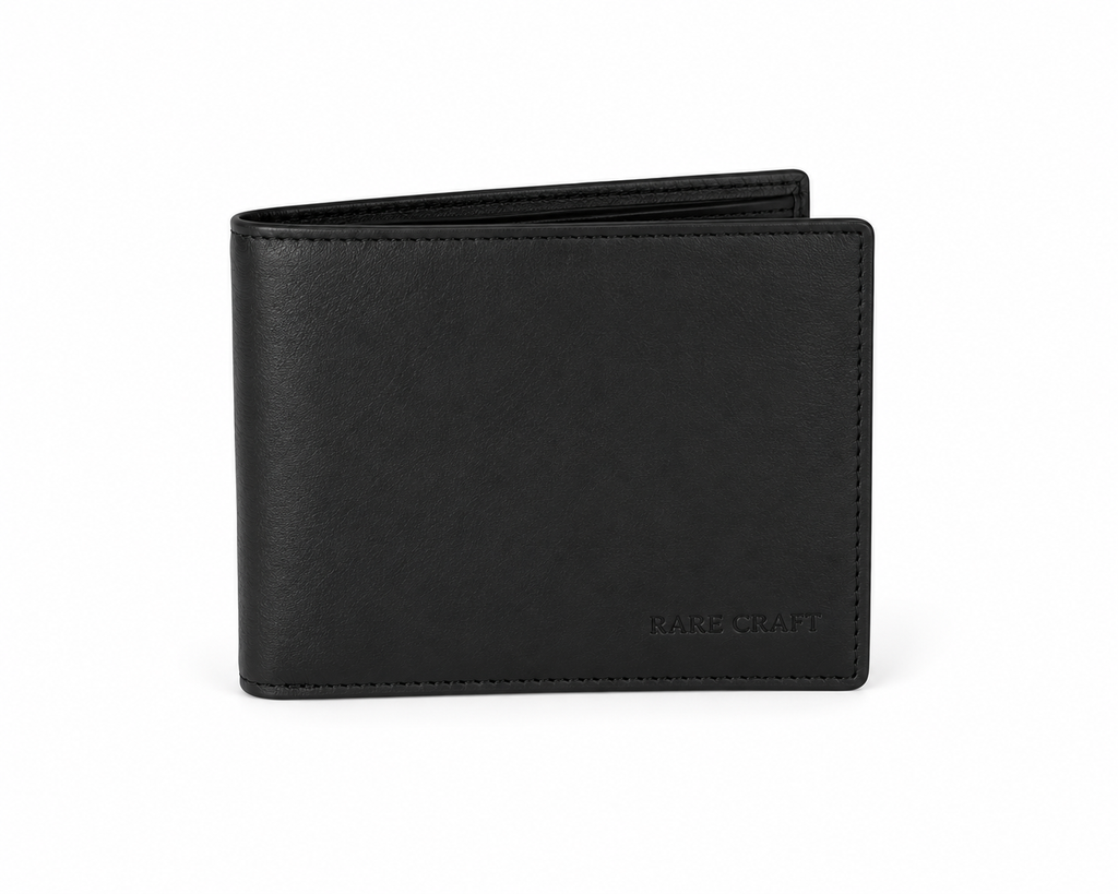 Black Leather Bifold Wallet
