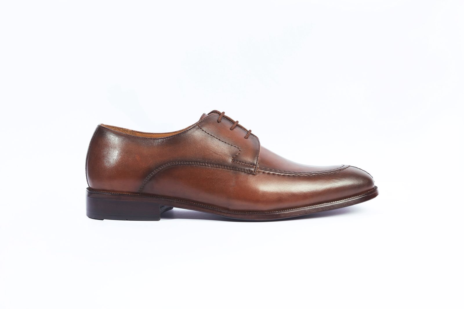 Handcrafted Leather Derby Shoe – Cognac Brown
