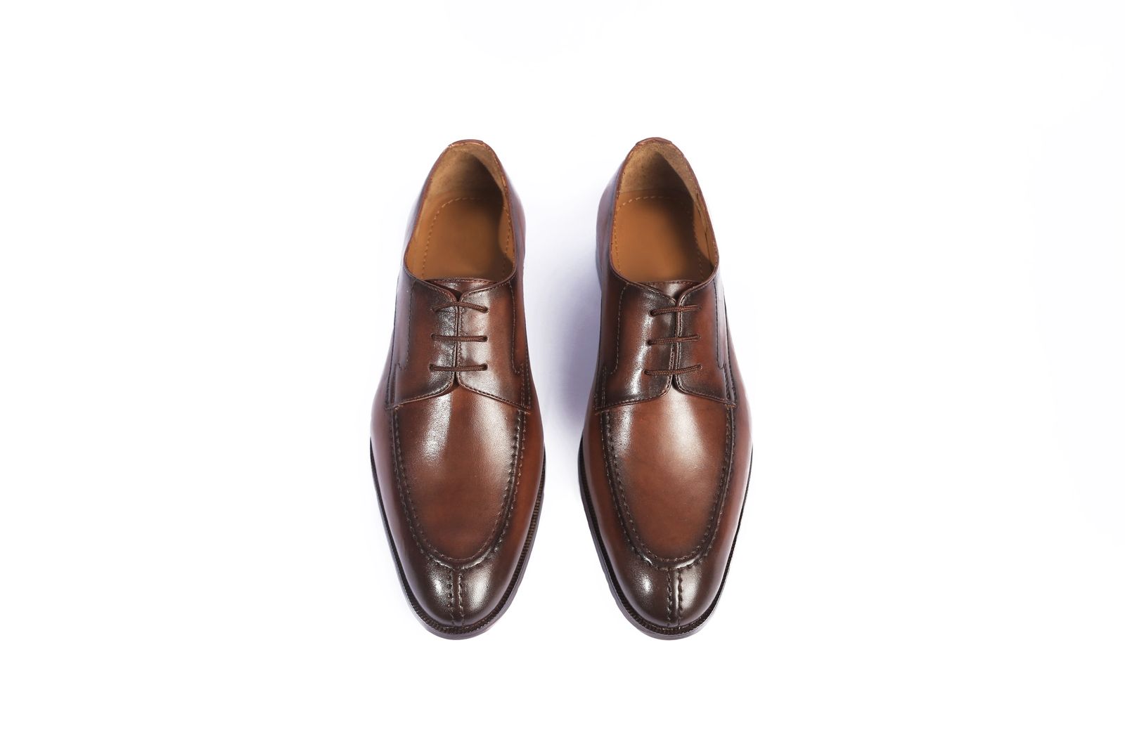 Handcrafted Leather Derby Shoe – Cognac Brown