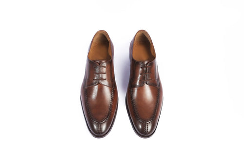 Handcrafted Leather Derby Shoe – Cognac Brown